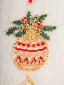 1PC 3D Christmas Bauble & Candle Embroidered Christmas Sheer Table Runner, Multiple Sizes Available, 11.8 Inches Width, Exquisite Bauble Embroidery Craft, Dual-Purpose Decor For Christmas Parties & Cabinet Cover - Multi-color Christmas Baubles - View 9