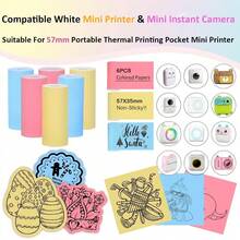 3/5/7/10Rolls Color Thermal Printer Paper For Mini Printer, 57 X 25mm, Mini Pocket Printer Paper For Most Instant Cameras, Instant Camera Refill Mini Printer Paper, Perfect For DIY Photos, Notes & Journals - View 6