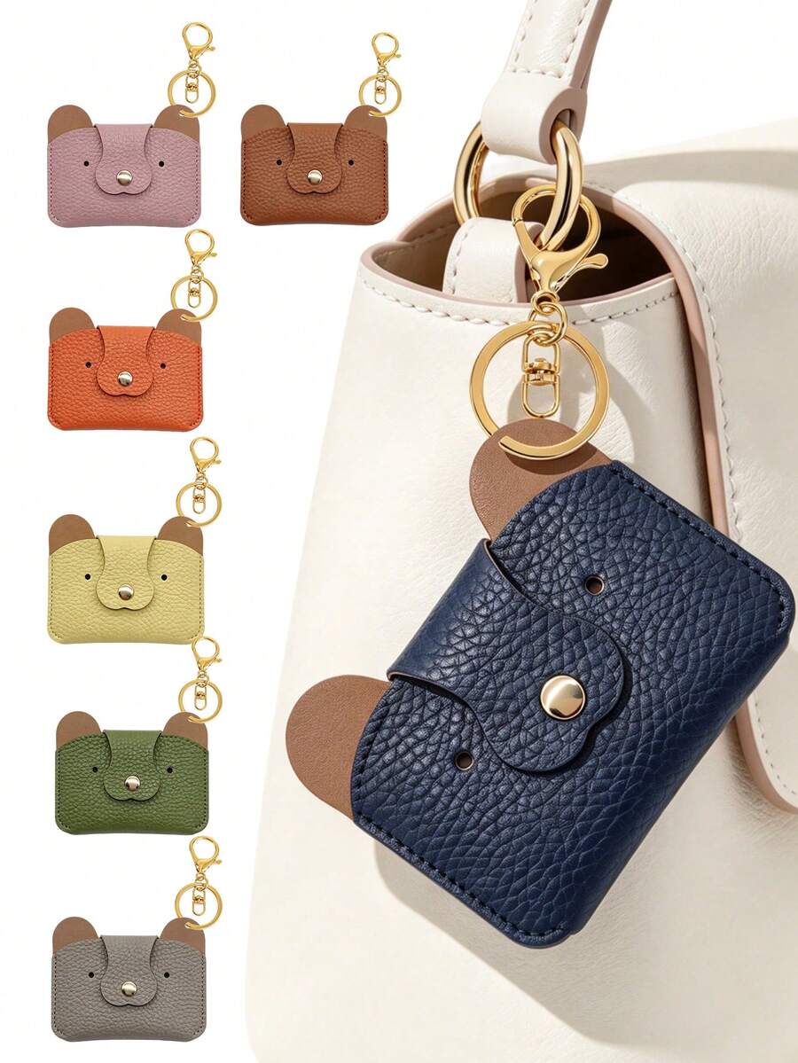 Dompet Koin Motif Biji Leci; Kantong Lucu untuk Earbud atau Lipstik; Gantungan Dompet Koin Berbentuk Beruang yang Kreatif, Aksesori Tas Praktis dan Hadiah Natal - MultiWarna - View 1