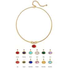 Gold Necklace, Exquisite Necklace With Birthstone Pendant, Fashionable Minimalist Summer Crystal Necklace, Bohemian Style Jewelry. - Multicolor - View 6