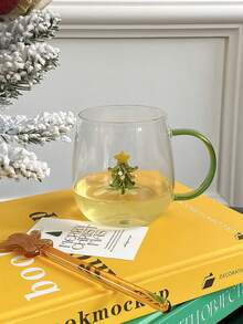 1pc Christmas Tree Glass Coffee Cup, 3D Christmas Tree Cup, Exquisite, Suitable For Home Decor Drinkware, Coffee Shop Latte Art Cup, Christmas Party Gathering Drinkware, Gift - Multicolor - View 12