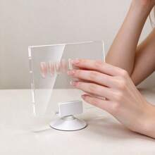 1pc Transparent Acrylic Nail Display Board With Rotating Base, Fake Nail Tip Sample Display Stand, Press-On Nail Display Rack, Nail Salon And Nail Photography Prop, Black Or White Base Optional - Multicolor - View 3