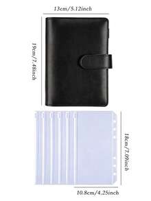 1pc Macaron Loose-Leaf Notebook With Zipper Storage, Cash Envelope, For Students To Store Pens, Rulers And Other Stationery, Home Storage For Cards, Documents, Office Storage For Receipts - Multicolor - View 2