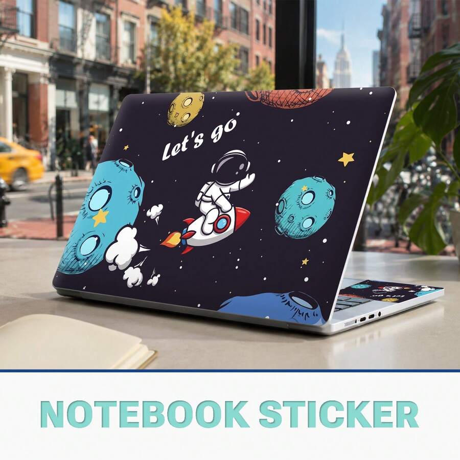 1 Set 15.3*10.6 Inch Laptop Shell Decorative Stickers Suitable For HP Apple Compaq/Apple/HP/15.6 Inch-16 Inch And Below All Series Laptop Printed Pattern DIY Residue-Free Scratch-Resistant Protective Stickers (Includes 2 Wrist Rest Stickers) - View 1