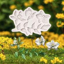 Leaf & Flower, Floral, Rose Silicone Mold - Resin Mold - Home Decor DIY Tool - Jewelry Casting Clay Resin Plaster Mold 1pc - Light Grey - View 7