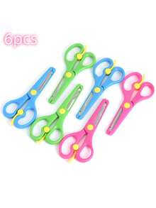 6pcs Handmade Scissors, DIY Art Scissors, Craft Tools, Creative Office Supplies Scissors, Paper Cutting Tools, Wavy Blade Design, Suitable For Handmade Crafts, Paper Art Projects And DIY Decor, Projects, Paper Cards, Photos, Scrapbooking, Office, School And Home Use, Scissors For Craft Enthusiasts And Hobbyists - Handmade Scissors - View 7
