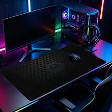 Honeycomb Mouse Pad Black Geometric Texture Desk Mat Extended XL MousePad Office Desk Accessories Multicolor Non-Slip Stitched Edge Computer Mat For Desk 35.4x15.7 Inches Rubber Base Laptop Keyboard Pad For Home Office & Gamers - View 2