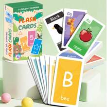 1 buah Kartu Flash Pencerahan untuk Belajar Warna, Angka, Bentuk, Hewan, Huruf dan Kata Bahasa Inggris ABC - MultiWarna - View 7