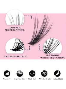 Miss Wink 30D Soft Natural Lashes, 8-16mm Mixed, 0.07mm D Curl, 12 Rows 240 Pcs, Single Cluster 3D Precise Fit, Suitable For Daily Makeup, Lightweight And Portable, Applicable For Daily Life, Parties And Various Occasions - Black - View 3