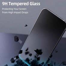 CASECOPS 3pcs Matte Privacy Tempered Glass Screen Protector, Full Coverage, Smooth Touch, Bubble-Free, Easy Installation, Anti-Peeping, Anti-Scratch, Anti-Fingerprint, Anti-Peeping, Anti-Drop, Anti-Glare, Compatible With IPhone 18 Pro Max/18 Pro/17 Pro Max/17 Pro/17 Air/17/16E/16 Pro Max/16 Pro/16 Plus/16/15 Pro Max/14 Pro Max/13/12/11/XS Max/XR Series - 3pcs Matte - View 6