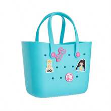 Miniso Sunlight Shine Series Hollow Out Bento Tote Bag, Magenta And Blue Available, Cute Cartoon EVA Handbag, Waterproof Reusable Portable Lunch Storage Bag, Suitable For School, Picnic And Daily Use, 1pc - View 11