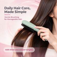 Soft Nylon Bristle Detangling Hair Brush, Ergonomic Smooth Handle, Skin-Friendly Anti-Frizz Styling Comb, Portable Unisex Hair Tool, Suitable For Home, Daily Use, Travel, All Hair Types, Detangling Anti-Frizz Smooth Hair Styling Tool - Multicolor - View 2