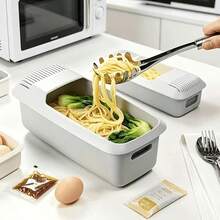 Hộp nấu mì pasta dùng cho lò vi sóng có rây lọc, dụng cụ nấu mì và thoát nước, phụ kiện nhà bếp - Xem 3
