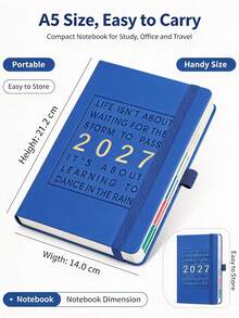1pc 2027 Planner, 7 Colors Available, A5 PU Leather Cover, Daily Planning & Goal Tracking, Suitable For Study & Office - Multi-color - View 2