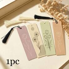 1pc Minimalist Line Floral Art Bookmark, Suitable For Teachers And Book Lovers, Durable Page Marker Bookmark Gift - Multicolor - View 1