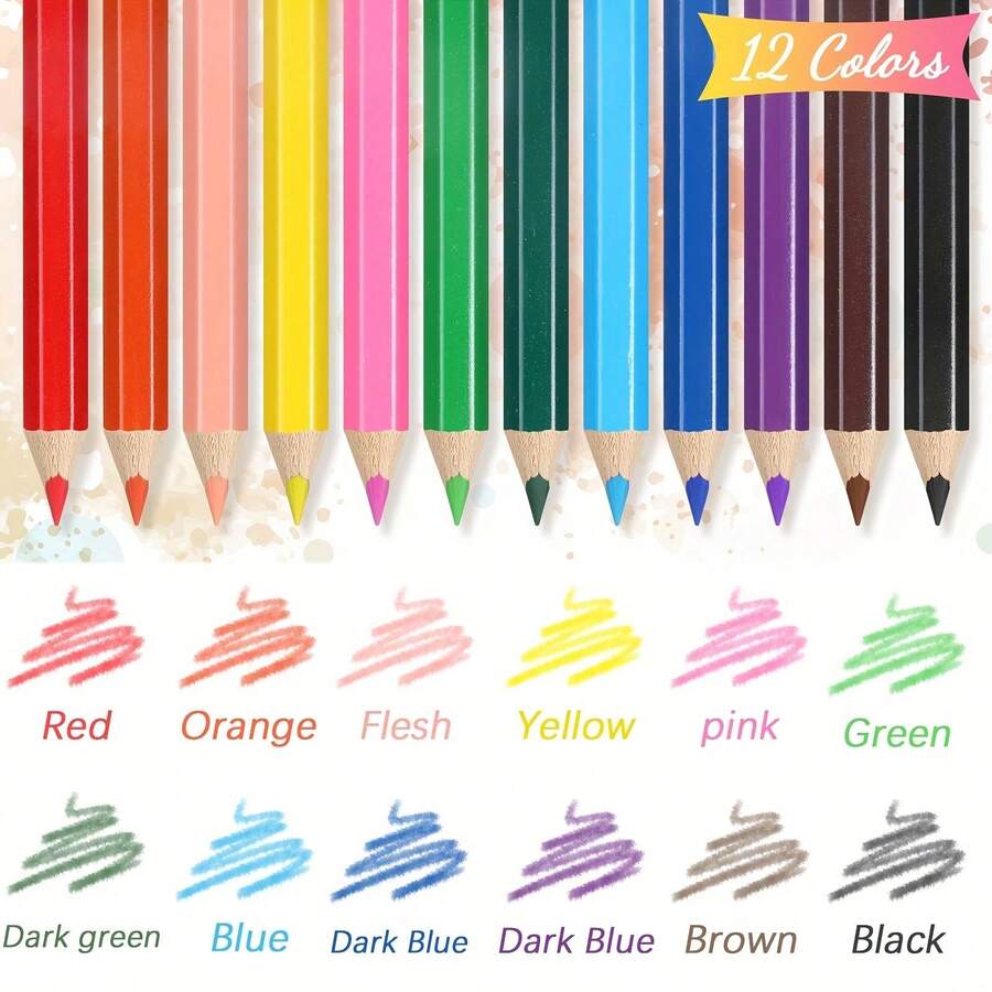 somoving 65pcs Mini Colored Pencils ,Each Pencil Measures 3.5 Inches And Comes In 12 Distinct Colors, Perfect For Painting - Multicolor - View 1