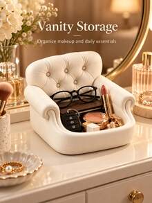 A Faux Velvet Sofa-Shaped Storage Box, A Soothing Storage Solution That Combines Beauty And Practicality! Replicating The Classic Sofa Design With A Premium Feel,It Instantly Transforms Entryways And Tabletops Into Refined Corners.With Its Large - Multicolor - View 2