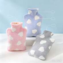 1pc Soft & Comfortable Hot Water Bottle, Suitable For Winter, Suitable For Women's Warm Compress & Stomach Warming, Compact & Portable, Refillable, Handheld Warm Bag, Hot Water Washable - Default - View 7