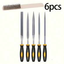 6/11pcs Heavy Duty Professional Metal File Set, Made Of Hardened Alloy Steel, 10pcs Set (Flat File, Round File, Square File, Triangular File, Curved File, Half Round File) With Brush - Metal File Set - View 11