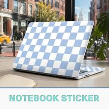 Minimalist Light-Colored Plaid Laptop Skin Kit, Premium Vinyl Film Covers Laptop Top Cover And Palm Rest, Scratch-Resistant And Waterproof, Easy To Remove Without Residue, Compatible With Most 15.5" And Smaller Laptops - View 15