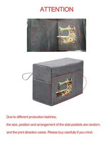 Household Sewing Machine Dust Protective Cover, Fabric Sewing Machine Dust Cover, Gray Printed Fabric Sewing Machine Dust Protective Cover, With Mesh Storage Pocket, Side Carrying Rope For Easy Access, Foldable Home Sewing Machine Dust Cover, Fits Most Sewing Machines, Sewing Accessories Storage Bag, Can Store Needles, Bobbins, Scissors And Other Small Tools, Home Sewing Workstation Dust Protection Product, Gift For Family, Friends, Mother, Craft Enthusiasts, Birthday Gift, Holiday Gift, Anniversary Gift, Christmas - Multicolor - View 10
