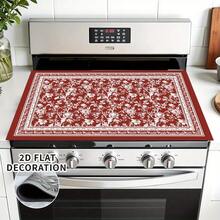 (Hot !!) 1pc 2D Printed Flat Stove Protector Mat, Rubber Anti-Slip Heat-Resistant Stove Cover Pad, Suitable For Induction Cooktop, Glass Cooktop, Multi-Functional Scratch-Resistant Mat, Best Choice For Oven, Washing Machine, Dryer, Kitchen Decor - Multicolor - View 7