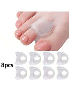 4pcs Toe Separator Set, Silicone Elastic Toe Protectors, Unisex Toe Rings Separators, Suitable For Daily Sports And Foot Care - Regular Model - View 8