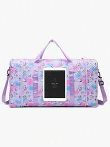 Tas Jinjing Semalam + Tas Duffle Bermotif + Organizer Multi Kompartemen + Tas Olahraga Akhir Pekan untuk Penggunaan Sehari-hari + Tas Bahu Quilted Gradien Pastel - MultiWarna - View 8