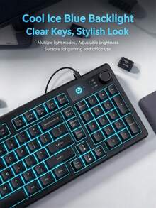 HP Mechanical Feel Wired Keyboard, Silent Multi-Function Knob, Gaming Desktop & Laptop External USB Keyboard K500F, Dedicated For Office Typing, Multiple Colors Available, Stylish Contrast Color Keyboard - View 7
