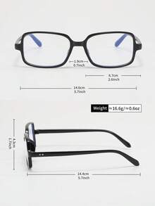 1 Pair Rectangular High-Quality Glasses, Hong Kong Style Vintage Hot Girl Streetwear Essential Non-Prescription Glasses, Suitable For Daily Reading, Gaming, Computer, Phone, TV - Red Frame Transparent Lens - View 4