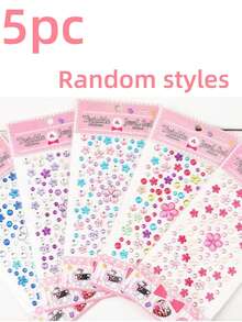 5pcs/Set Multi-Size 3D Acrylic Gem Stickers, Mixed Color Shiny Rhinestone Stickers, Self-Adhesive Easy-Tear Stickers, DIY Handmade Decoration Diamond Stickers, Suitable For Scrapbooking, Phone Cases And Art Projects Diamond Painting Accessories, Bedazzling - A - View 14