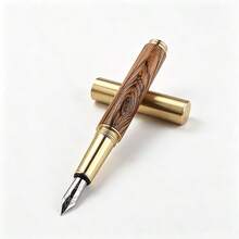 Pulpen Fountain Kayu Buatan Tangan Bergaya Retro dengan Tutup Kuningan dan Badan Kayu Alami, Pulpen Tinta untuk Koleksi Kantor & Hadiah - kayu - View 7