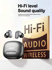 Earbud Nirkabel Bluetooth In-Ear Acer OHR824, Dilengkapi dengan Casing Pengisian Daya Mini Portabel Kapasitas Besar 400mAh, Desain Ringan, Menggunakan Teknologi Bluetooth V6.0 untuk Pemasangan Cepat, Koneksi Stabil, dan Efek Suara Stereo Surround yang Imersif - View 3
