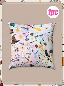 Warner Bros Harry Potter Wizard Themed Throw Pillow Covers, Hogwarts Magic Element Decorative Cushion Cases For Party & Home Decor, Crafted From Premium Soft Polyester Fabric, Features Multiple Classic Wizard Pattern Options Including Sorting Hat, Golden Snitch - Multiple Styles - View 2