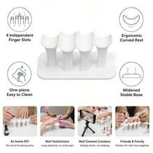 2 buah Penyangga Jari untuk Kuku, Penyangga Tangan Ergonomis Empat Slot untuk Perawatan Kuku, Alas Stabil untuk Bantal Tangan, Cocok untuk Salon Kuku, Perawatan Kuku, Seni Kuku, dan Alat Dekorasi Rhinestone - MultiWarna - View 4