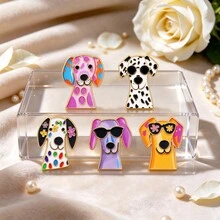 Funny Dog Enamel Brooch, Cute Colorful Puppy Head Lapel Pin, Cartoon Animal Decorative Pin For Clothing Backpack Hat, Lovely Gift For Dog Lover - Multicolor - View 2