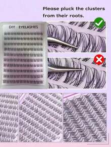 120 Clusters Invisible Band Eyelash Extension Set Wispy Natural Cluster Lashes DIY Eyelash Extension Kit C Curl 10-16mm Eyelash Clusters Single Eyelash Set - C - View 6