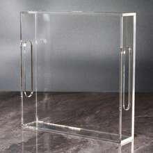 1 Piece Clear Acrylic Serving Tray With Handles, Transparent Decorative Storage Tray, Organizer For Coffee Table Bedroom Bathroom Vanity, Home Decor Display Tray - Multicolor - View 7