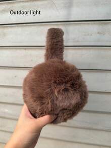 1pc Winter Faux Rabbit Fur Ear Muffs, Warm Thermal Lining Foldable Ear Muffs, Windproof Foldable Ear Muffs Winter Accessory - A - View 5