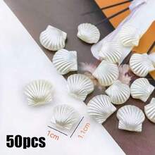 50/100/200 buah Manik-manik Cangkang Mutiara Akrilik, Untuk Pembuatan Perhiasan, Dekorasi DIY, Bahan Dekorasi Perhiasan DIY, Kerajinan Rumah, Gantungan Kunci dan Dekorasi Pesta, Aksesori Ideal untuk Kerajinan Tangan Kreatif, Hadiah Sempurna untuk Natal - Putih - View 12