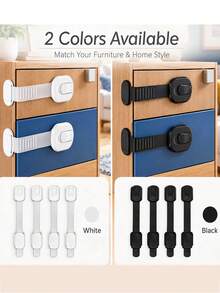 TWO DADS Cabinet Locks For Kids, Drawer Locks, Refrigerator Door Locks, Childproof Latches, Adhesive No Drill Locks For Cabinets, Drawers And Fridge - Multicolor - View 4