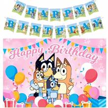 BUTTBILL Cartoon Birthday Banner & Backdrop Set, Paw Print Banner, Kids Birthday Party Decoration Props - Multicolor - View 6
