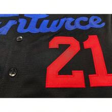 Jersey Baseball Bordir Clemente #21 Santurce Crabs Pria, Pakaian Baseball Peringatan Penggemar Retro Hitam Puerto Rico - Hitam - View 5