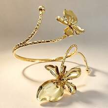 6pcs Metal Arm Cuff Set, Unique Starfish Design, Stackable, Open Adjustable, Versatile Style - 6PC Gold AT018 - View 8
