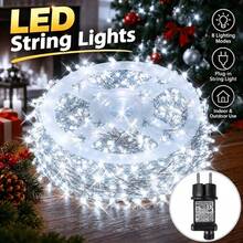Lampu Hias LED Besar yang Dapat Dicolokkan, Lampu Peri Dalam/Luar Ruangan, 1200/800/500/300 LED Lampu Berkedip Bentuk Kembang Api dan Kunang-kunang, 8 Mode Pencahayaan dengan Fungsi Memori, Cocok untuk Pesta, Pernikahan, Taman, Natal, Dekorasi Liburan, IP44 - Steker Tipe F UE (220-240V) - View 12