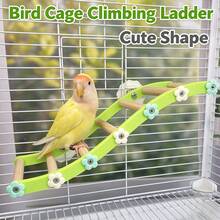 Bird Climbing Ladder Toy, Curved Parrot Perch, Bird Cage Accessory, Suitable For Budgies, Cockatiels, Lovebirds And Other Small Pet Birds Exercise And Play - View 3