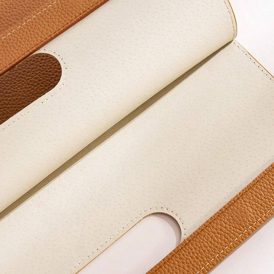 A4 Leather Document Bag, Large Capacity Waterproof Office File Holder, Business Portable Briefcase - Multicolor - View 1