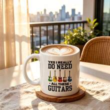 1pc 11oz Pure White Ceramic Mug With Funny English Slogan And Electric Guitar Print, Rock Instrument Coffee Cup, Guitar Lover Gift, Office Home Desktop Cup, Birthday Gift For Men Music Lovers, Home Tea Cup - Multicolor - View 16