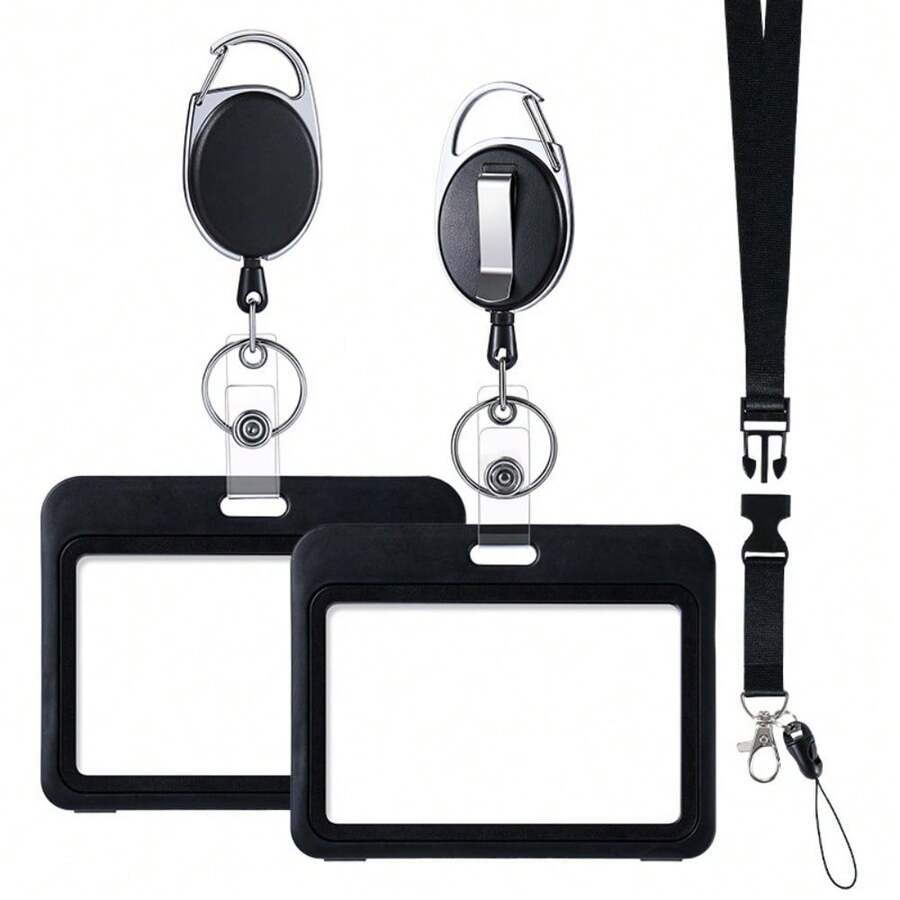 Doctor ID Badge Holder, Retractable ID Card Sleeve, Transparent Card Holder, Nurse Work Badge - Multicolor - View 1