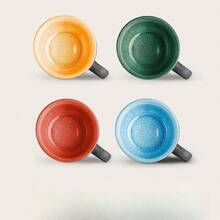 4-Pack Stoneware Coffee Cups In Assorted Colours With 350 Ml Volume For Drinking Coffee And Other Drinks. - Multicolor - View 4